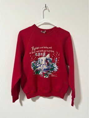 Vintage 80’s Rudolph USPS Christmas Sweatshirt Pullover - Mens Medium